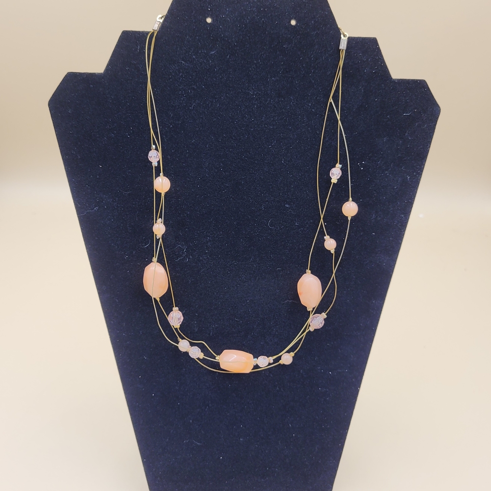 Elegant Pink Beaded‎ Necklace
